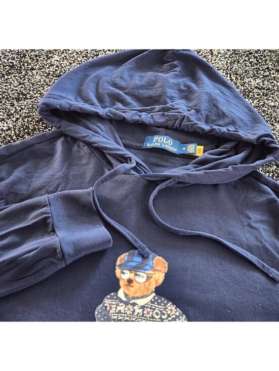Ralph Lauren Other - Polo Ralph Lauren Mens Navy Fair Isle Ski Bear Hoodie Pullover L/S Shirt Medium